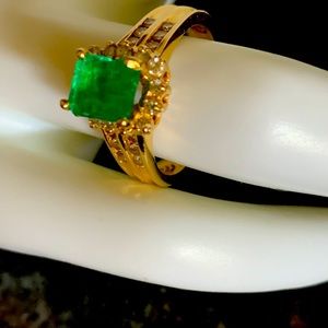 Emerald and Diamond Ring
